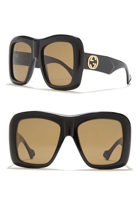 gucci gold oversized sunglasses|Gucci 54mm oversized square sunglasses.